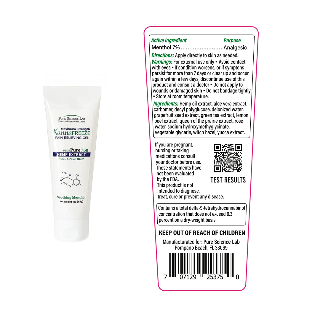 Aloe Menthol CBD Muscle and Joint Pain Cream Full-Spectrum Hemp Extract Ingredients