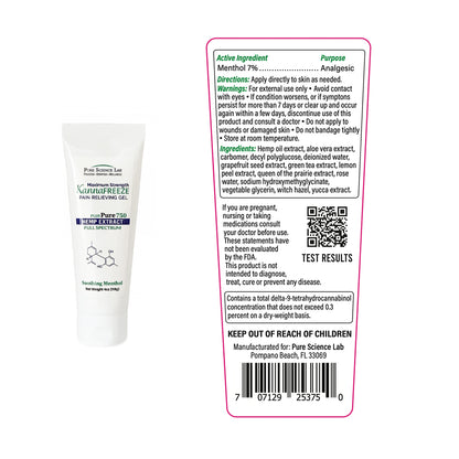 Aloe Menthol CBD Muscle and Joint Pain Cream Full-Spectrum Hemp Extract Ingredients