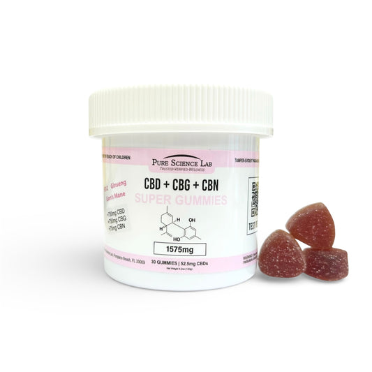 CBD, CBG, and CBN Super Gummies with Lion's Mane and Ginseng | Energy & Focus