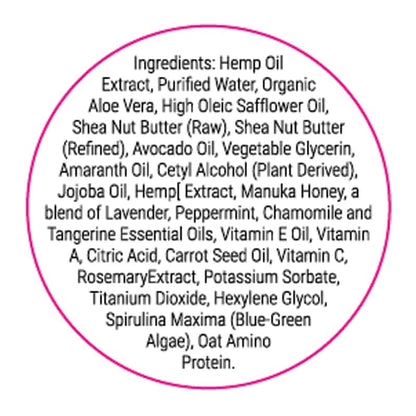 CBD Hemp Extract Muscle and Joint Pain Cream Menthol Free Ingredients