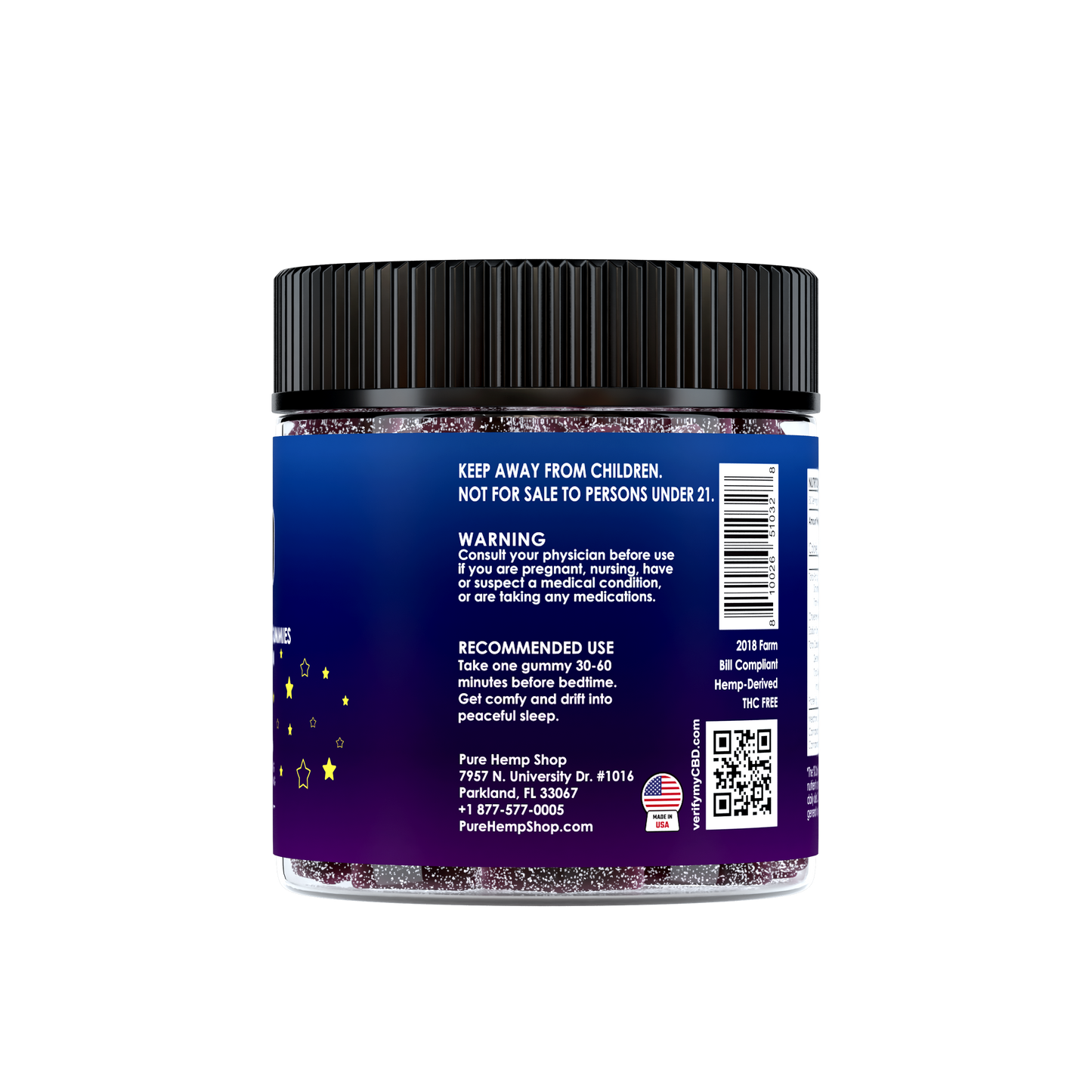 Night Time Gummies with Melatonin, CBD & CBN