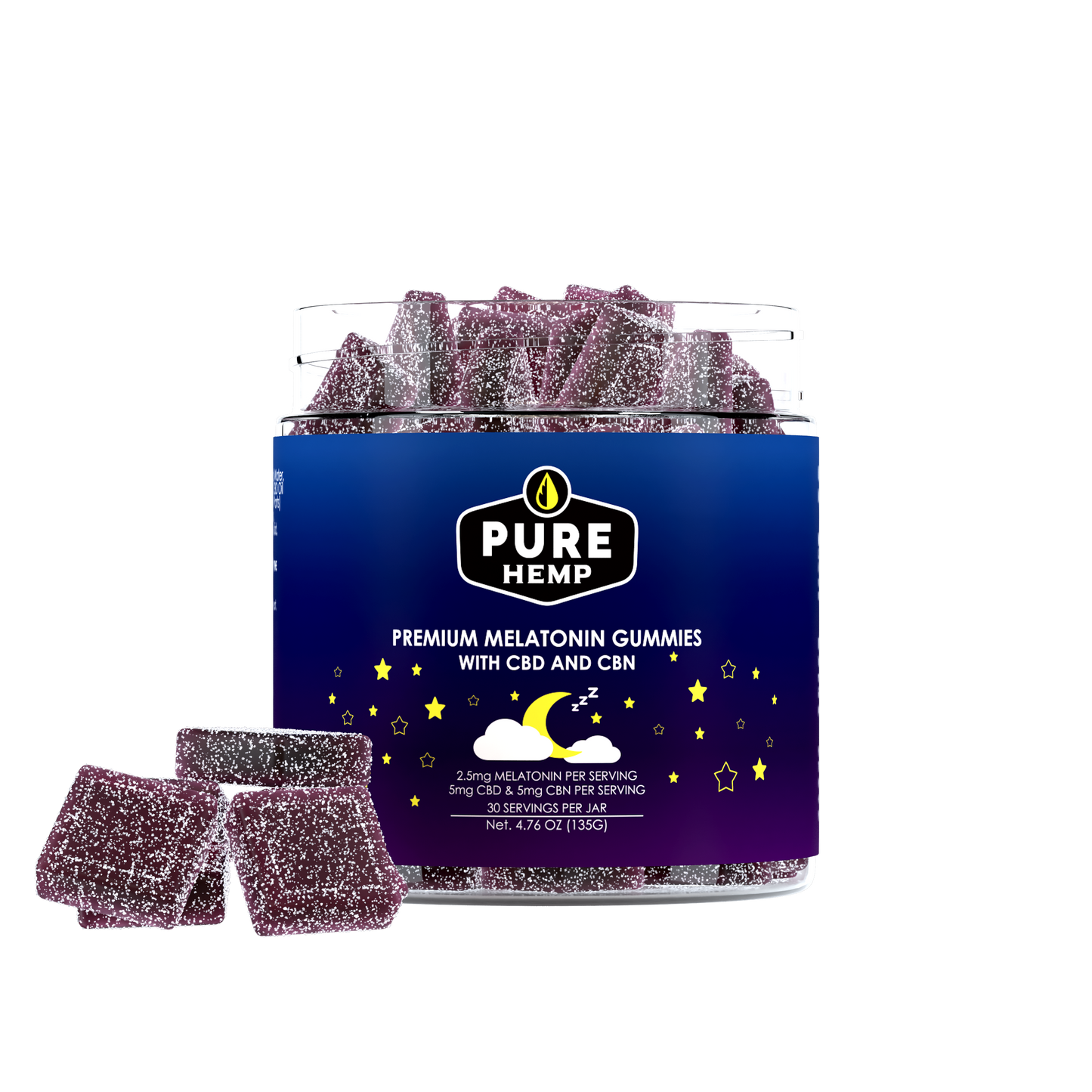 Night Time Gummies with Melatonin, CBD & CBN