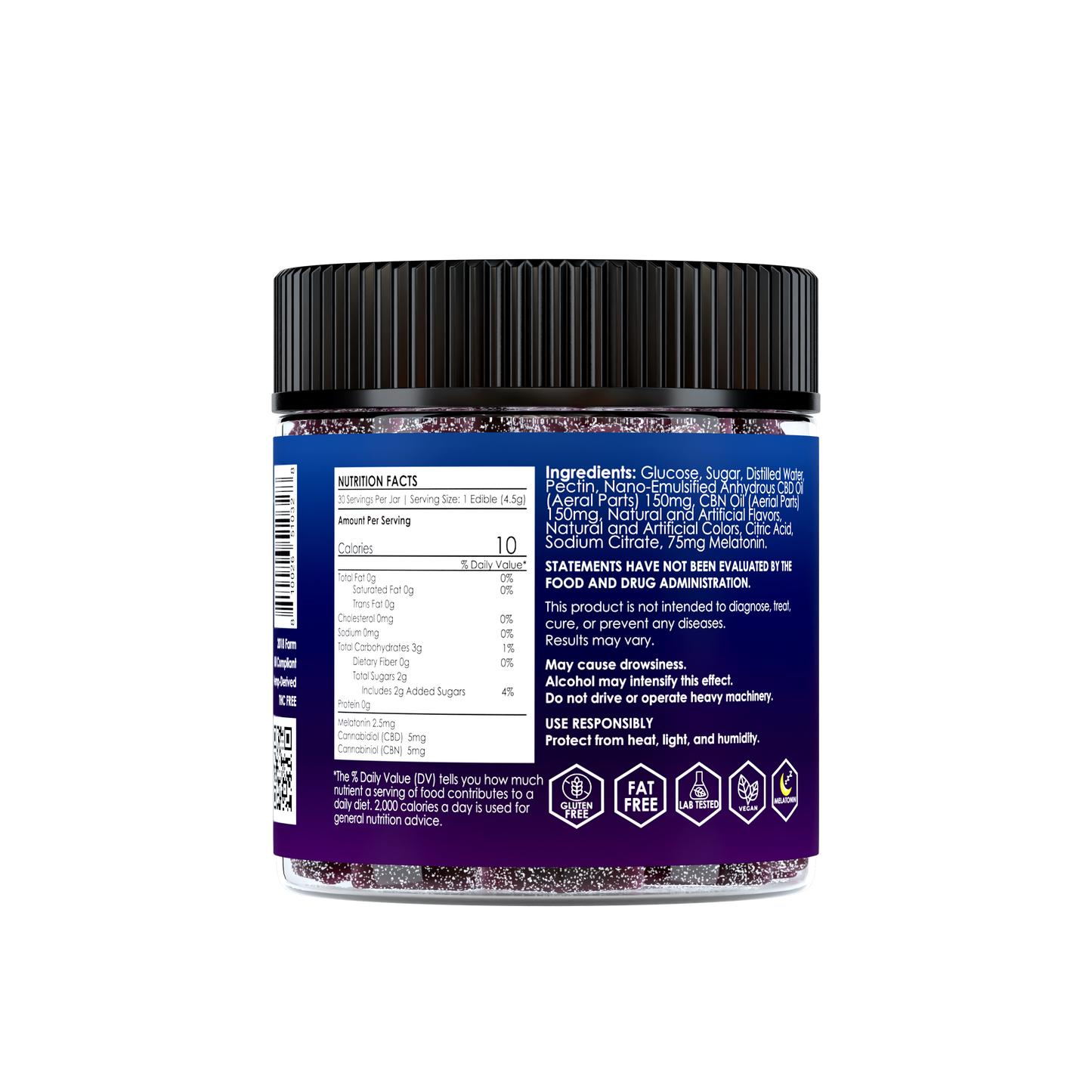 Night Time Gummies with Melatonin, CBD & CBN